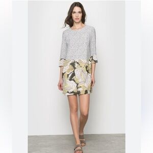 See u Soon S black silver three-quarter sleeve lightweight summer mini dress